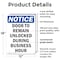 Signmission Door To Remain Unlocked During, 12 in W x Rectangle, Plastic OS-2PACK-NS-P-1218-V-11530 - alternate 5